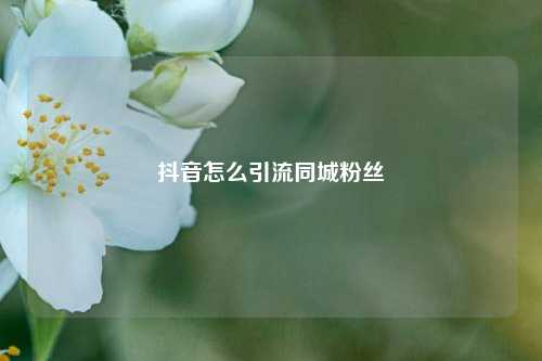 抖音怎么引流同城粉丝